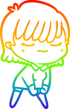 gökkuşağı gradyan çizimi bir insan tarafından çizilmiş bir karikatür kadın