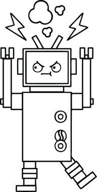 Bir insan tarafından çizilmiş robot çizimi