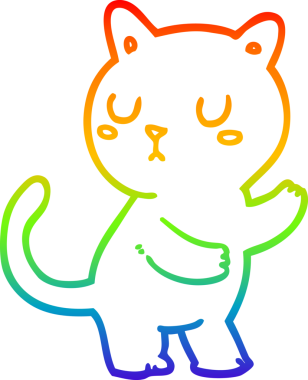 gökkuşağı gradyanı çizimi bir insan tarafından çizilmiş çizgi film kedisi