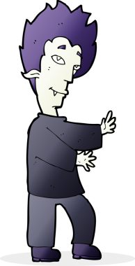 Bir insan tarafından çizilmiş bir vampir çizgi filmi.