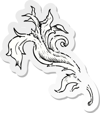 Geleneksel bir elin, insan eliyle çizilmiş gerilmiş depresif çıkartması.