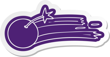 Bir insan tarafından çizilmiş bir bombanın karikatür çıkartması.