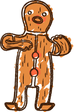 Zencefilli Adam Tebeşiri Bir insan tarafından çizilmiş