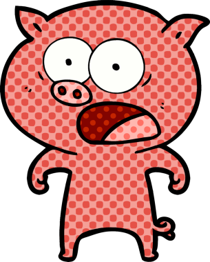 Bir insan tarafından çizilmiş domuz bağırması.