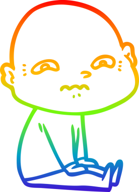 gökkuşağı gradyanı çizimi bir insan tarafından çizilmiş gergin bir adamın çizimi