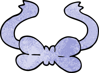 Bir insan tarafından çizilmiş karikatür papyonu.