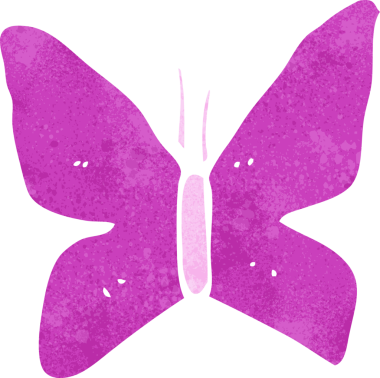 bir insan tarafından çizilmiş kelebek sembolü.