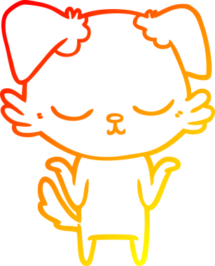 Bir insan tarafından çizilmiş sevimli bir köpeğin sıcak çizgi çizgisi.