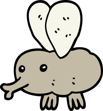 Bir insan tarafından çizilmiş karikatür sineği