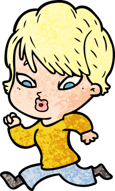 Bir insan tarafından çizilmiş karikatür kadın.