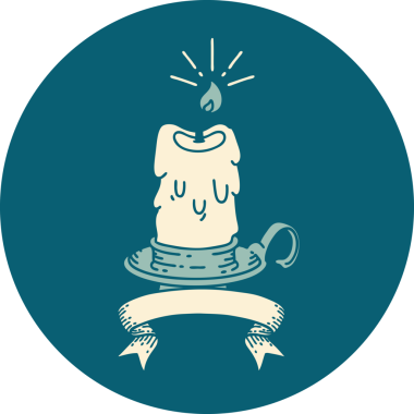 Bir insan tarafından çizilmiş dövme stili ürkütücü erime mumunun simgesi