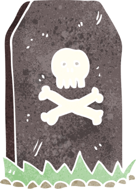 bir insan tarafından çizilmiş ürkütücü bir mezar.