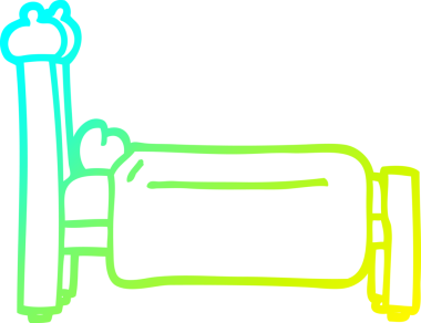 Bir insan tarafından çizilmiş karikatür yatağının soğuk gradyan çizgisi.