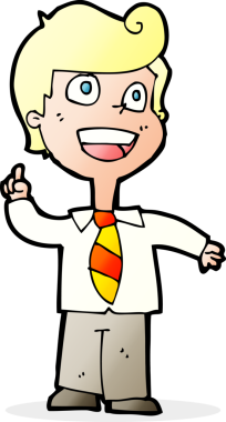 bir insan tarafından çizilmiş bir karikatür okulu çocuğu.