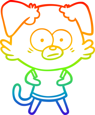 gökkuşağı gradyan çizimi bir insan tarafından çizilmiş sinirli bir köpek çizgi filmi