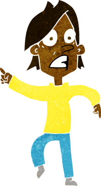 Bir insan tarafından çizilmiş endişeli bir çizgi film.