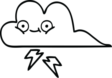 Bir insan tarafından çizilmiş bir fırtına bulutu çizimi