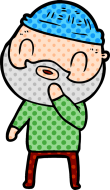 Bir insan tarafından çizilmiş sakallı bir adam.