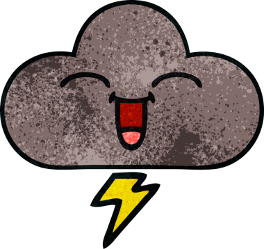 Bir insan tarafından çizilmiş fırtına bulutunun retro grunge deseni.