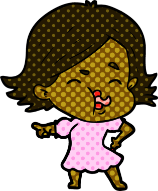 Bir insan tarafından çizilen karikatür kızı.