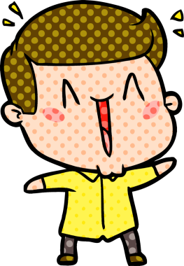 Bir insan tarafından çizilmiş mutlu bir adam.