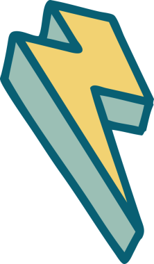 Bir insanın çizdiği yıldırımın ikonik dövme şekli