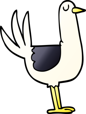 Bir insan tarafından çizilmiş karalama uzun kuş