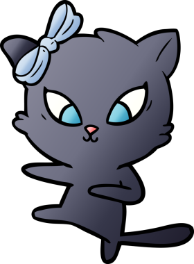 Bir insan tarafından çizilmiş çizgi film kedisi.