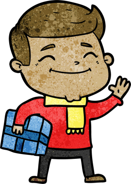 Bir insan tarafından çizilmiş mutlu çizgi film adamı.