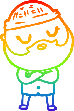 Bir insan tarafından çizilmiş sakallı bir karikatür çizimi.