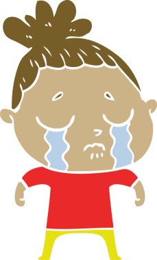 Bir insan tarafından çizilmiş düz renkli karikatür.