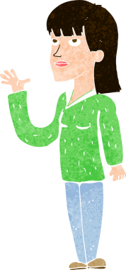 Bir insan tarafından çizilmiş bir karikatür kadın.