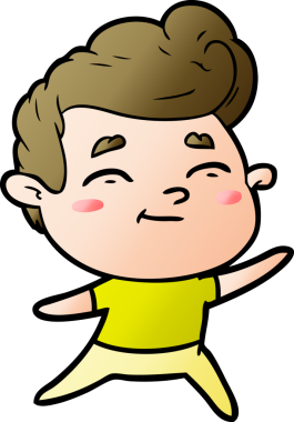 Bir insan tarafından çizilmiş mutlu çizgi film adamı.