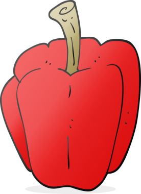 Bir insan tarafından çizilmiş karikatür biberi.