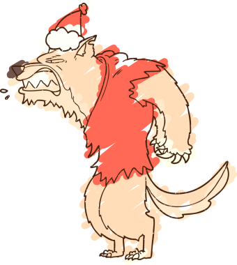 Bir insan tarafından çizilmiş Noel Kurtadam Tebeşiri