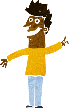 Bir insan tarafından çizilmiş mutlu bir adam.