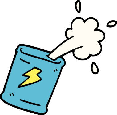 Bir insan tarafından çizilmiş karalama tarzı gazoz kutusu.