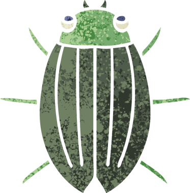 Bir insan tarafından çizilmiş garip bir çizgi film böceği.