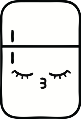 Bir insan tarafından çizilmiş buz dolabı karikatürü.