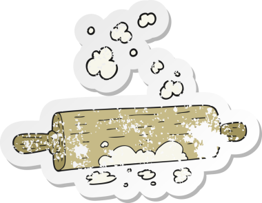 Bir insan tarafından çizilmiş merdanenin gerilmiş çıkartması.