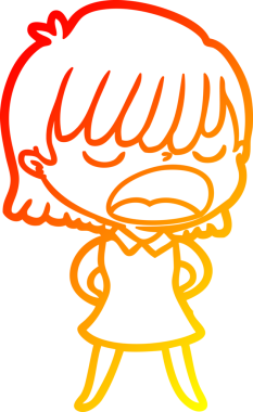 Bir insan tarafından yüksek sesle çizilmiş bir çizgi film kadını çizimi.