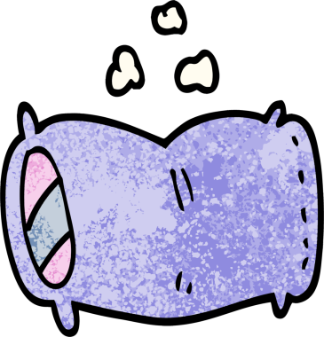 Grunge desenli karikatür kabarık yastık bir insan tarafından çizilmiş.