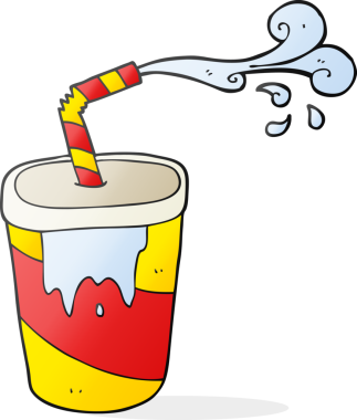 Bir insan tarafından çizilmiş karikatür gazozu.