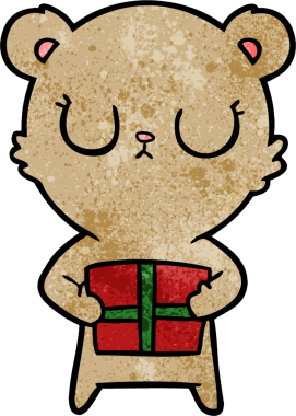 Bir insan tarafından çizilmiş barışçıl çizgi film ayısı.