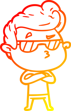 Bir insan tarafından çizilen karikatür karikatürünün sıcak çizgi çizimi.