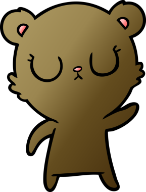 Bir insan tarafından çizilmiş barışçıl çizgi film ayısı.