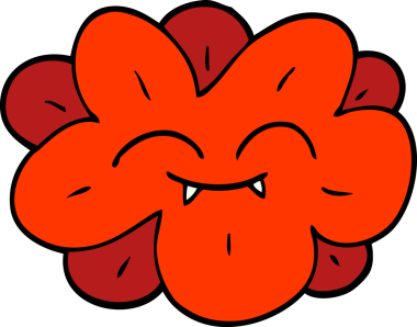 Bir insan tarafından çizilmiş karalama çiçeği.