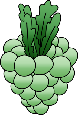 bir insan tarafından çizilmiş garip gölgeli üzüm demeti.
