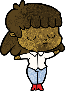 Bir insan tarafından çizilmiş ilgisiz bir kadın çizgi filmi.