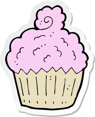 Bir insan tarafından çizilmiş bir kek etiketi.